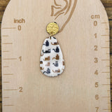 Cat Lover - Cat Print Dangle Earrings: Handmade, Polymer Clay