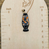 Salem - Ghost Lava Lamp Dangle Earrings: Handmade, Hand Painted, Polymer Clay