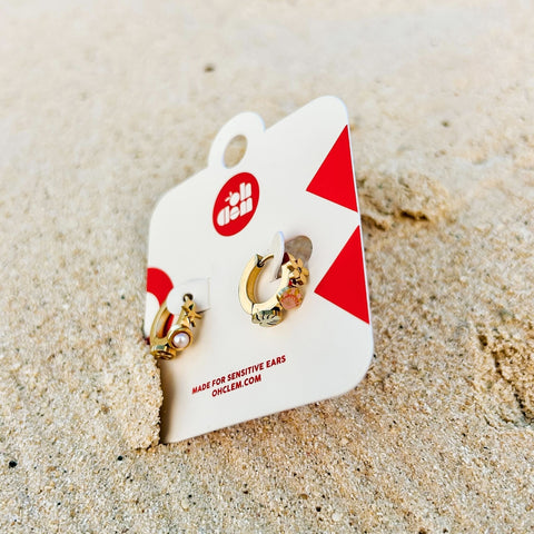 Hawaii 3D Huggie Hoop Earrings