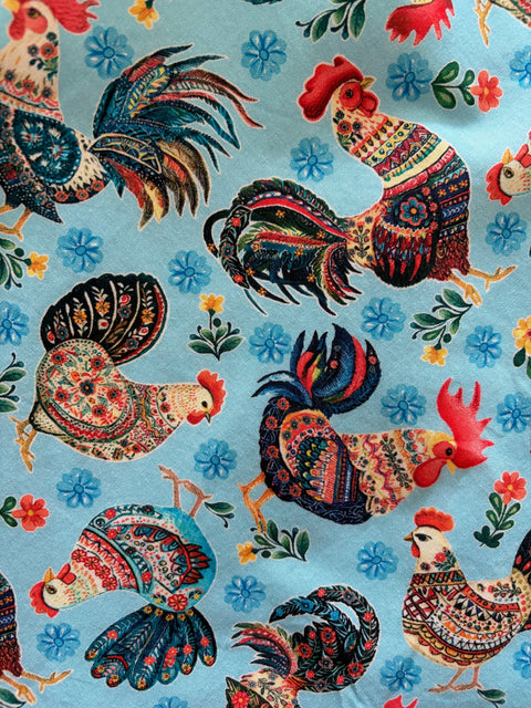 Vintage Style Mini Dress Chicken Print