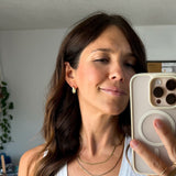 Oblong Line Huggie Hoop Earrings