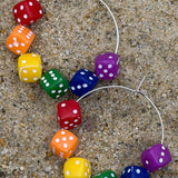 Love is Love - Rainbow Multi-Colored Dice Hoop Earrings: Handmade