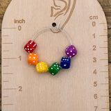 Love is Love - Rainbow Multi-Colored Dice Hoop Earrings: Handmade