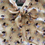 Vintage Style Bow Top in Hedgehog Print