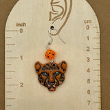Tattoo - Cheetah Face Earrings: Handmade Polymer Clay