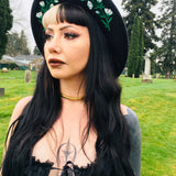 Vegan Felt Hat - Wide Brim - White Floral