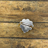 Essie - Pink Chalcedony Heart Ring with Chain Detail