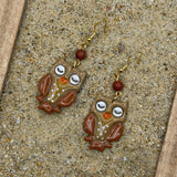 Magical Forest - Cutie Owl Earrings with Sunstone Detail: Handmade Polymer Clay