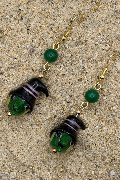 Salem - Witch Earrings: Handmade, Glass, One-of-a-Kind