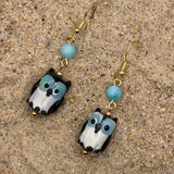 Fall - Penguin Earrings: Handmade, Glass, One-of-a-Kind