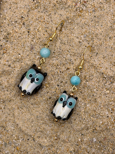 Fall - Penguin Earrings: Handmade, Glass, One-of-a-Kind