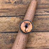 Willow - Spiderweb Black Scorpion Orange Shimmer Resin Statement Ring