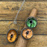 Willow - Spiderweb Black Scorpion Orange Shimmer Resin Statement Ring