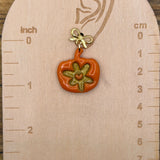 Fall - Pumpkin Floral Earrings: Handmade, Hand Painted, Polymer Clay