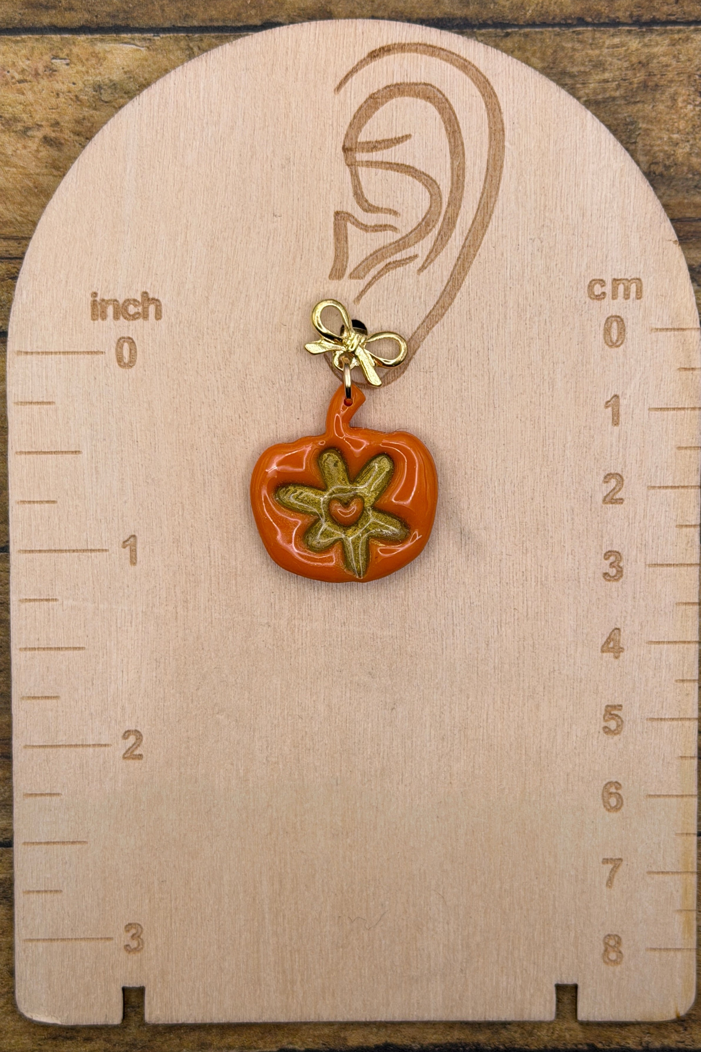 Fall - Pumpkin Floral Earrings: Handmade, Hand Painted, Polymer Clay