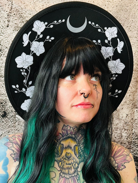 Vegan Felt Hat - XL Brim - Orchids