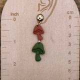 Magical Forest - Double Mushroom Earrings: Handmade, Polymer Clay
