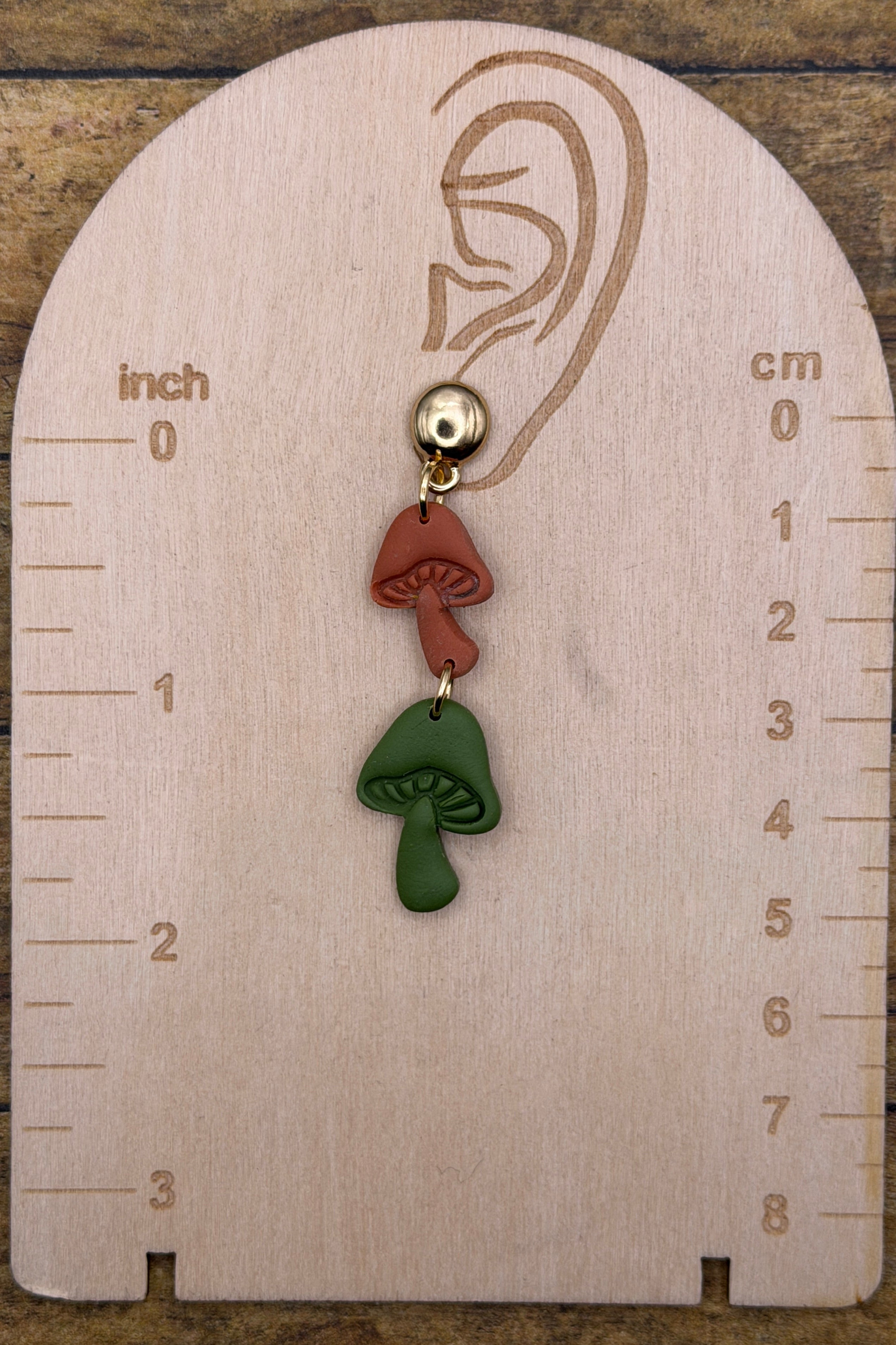Magical Forest - Double Mushroom Earrings: Handmade, Polymer Clay