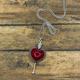 Rosalynn - Red Rosarita Heart with Arrow Pendant