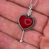 Rosalynn - Red Rosarita Heart with Arrow Pendant