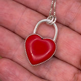 Raven - Red Rosarita Love Lock Heart Pendant