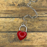 Raven - Red Rosarita Love Lock Heart Pendant