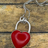 Raven - Red Rosarita Love Lock Heart Pendant