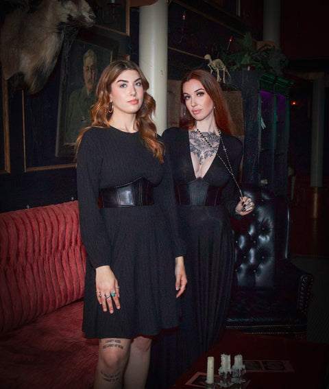 Blair - Jersey Maxi Dress with Vegan Leather Corset Waist