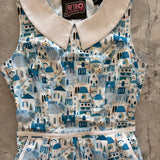 Retro Mod Collared Dress Santorini