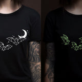 Batty Moon Glow in the Dark: T-Shirt, Pullover, Hoodie, Tank or Long Sleeve