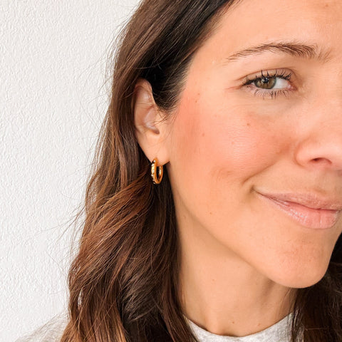 Starburst Chunky Rounded Huggie Hoop Earrings