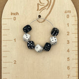 Vegas - Black & White Dice Hoop Earrings: Handmade