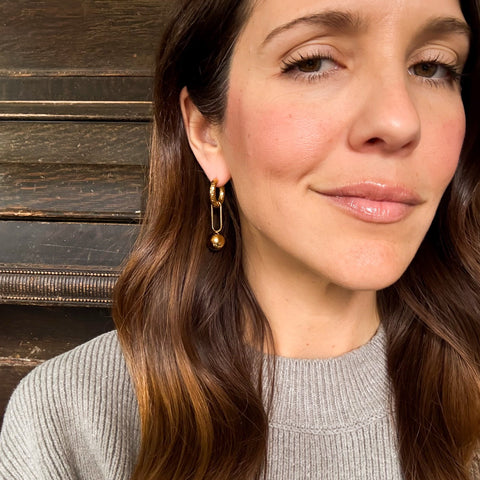 Ball Drop Chunky Huggie Hoop Charms