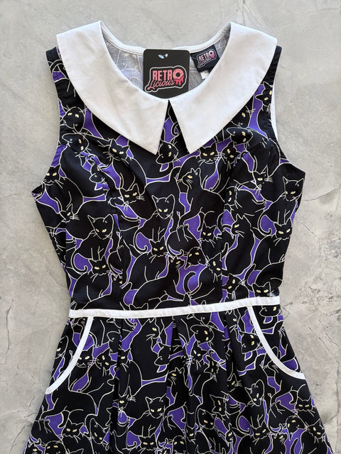 Glow in the Dark Cats Collared Dress