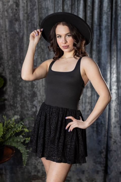 Morella - Sporty Spider Web Romper Dress