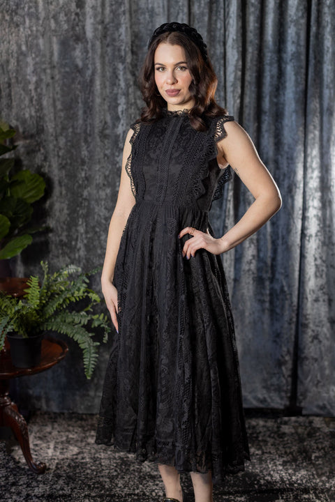 Arabella Gothic Lace Fit and Flare Dress