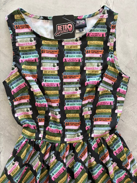 Haunted Book Stacks Vintage Dress
