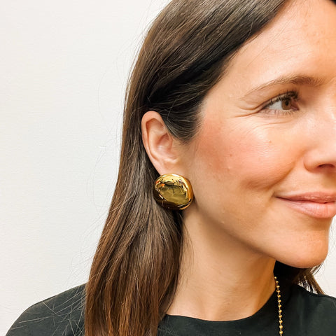 Jumbo Button Stud Earrings