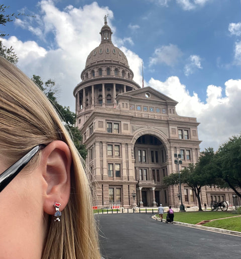 Texas 3D Huggie Hoop Earrings