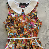 Retro Mod Collared Dress Cat Stamps