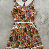 Retro Mod Collared Dress Cat Stamps