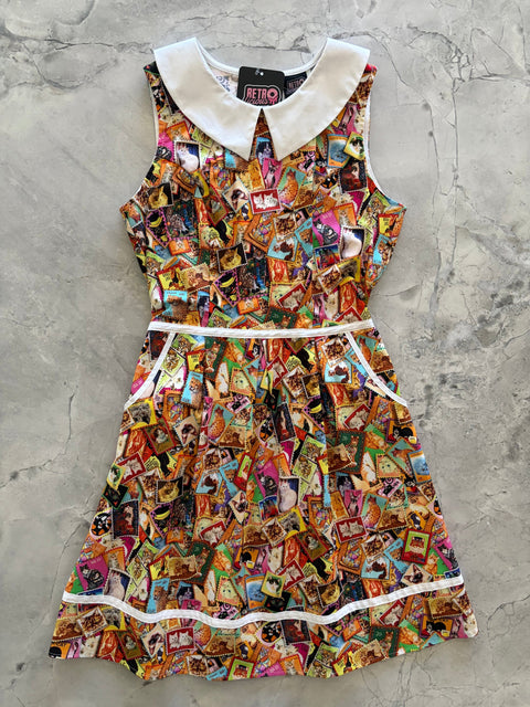 Cat Stamps Collared Dress
