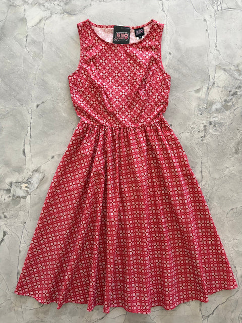 Red Diamond Midi Dress