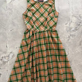 Rust & Green Plaid Midi Dress