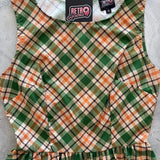 Rust & Green Plaid Midi Dress