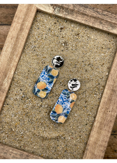 Lemon Printed Dangle Earrings