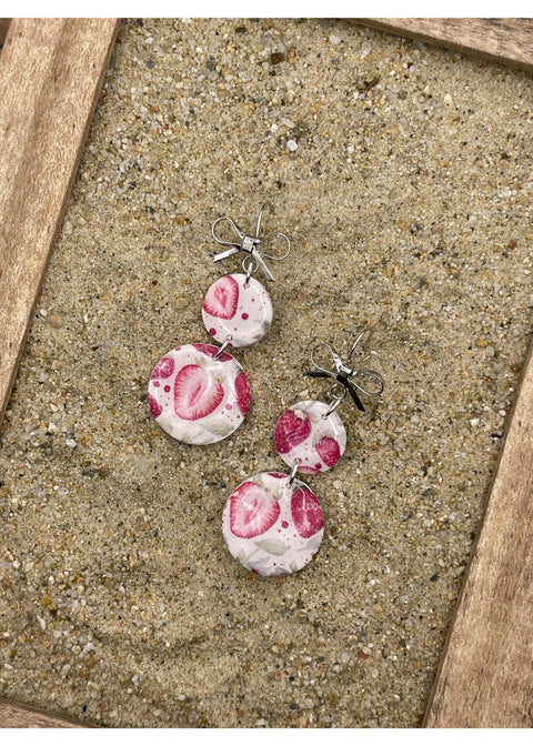 Strawberry Printed Dangle Earrings