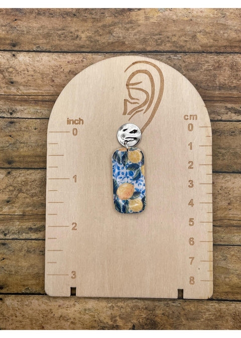 Lemon Printed Dangle Earrings