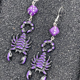 Tattoo Scorpion Earrings with Dice Details: Handmade Polymer Clay
