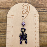 Tattoo Scorpion Earrings with Dice Details: Handmade Polymer Clay